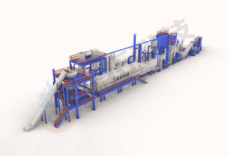 Waste lithium battery crushing and recycling production line